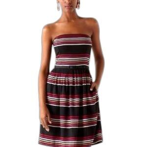 White House Black Market Multicolor Striped Strapless A-line Dress Size 2 Preppy